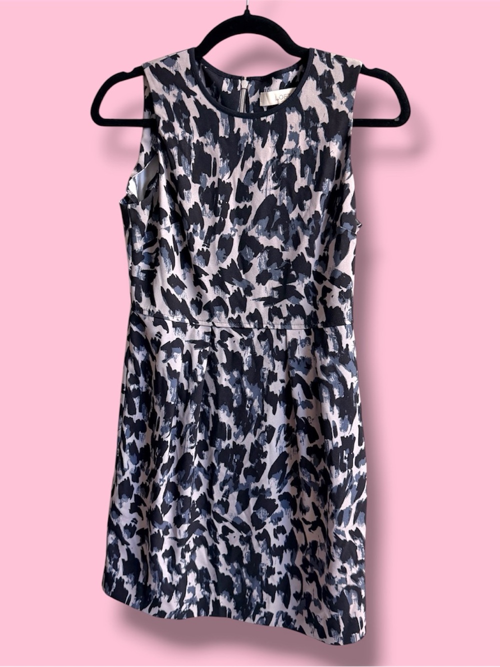 LOFT Black, Gray & White Patterned Dress #20